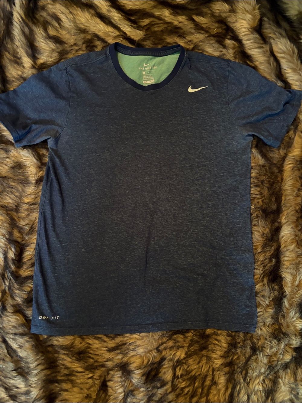 Nike Men’s Dri-FIT Heathered Blue Short Sleeve Tee Size Medium